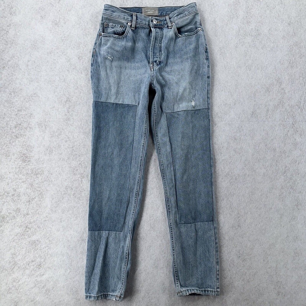 Everlane Jeans Womens Size 25 The 90's Cheeky Light Wash Blue Patchwork